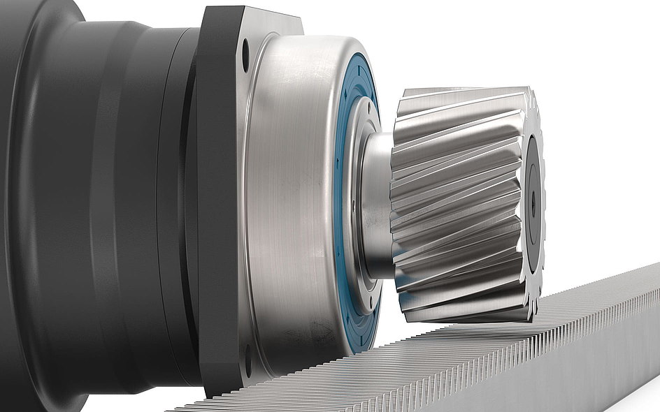 gearbox rack and pinion drive